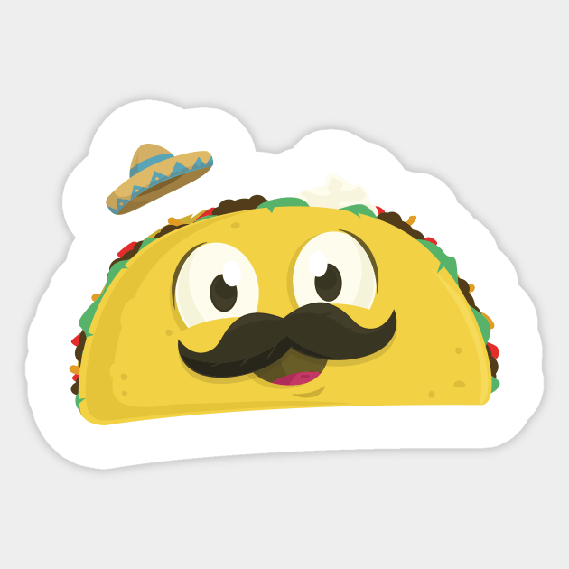 Taco Stache Sticker by rachaelmarie